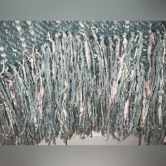 VTG CHURCHILL WEAVERS TURQUOISE GREEN LAVENDER PURPLE WHITE HANDWOVEN THROW - Picture 15 of 16